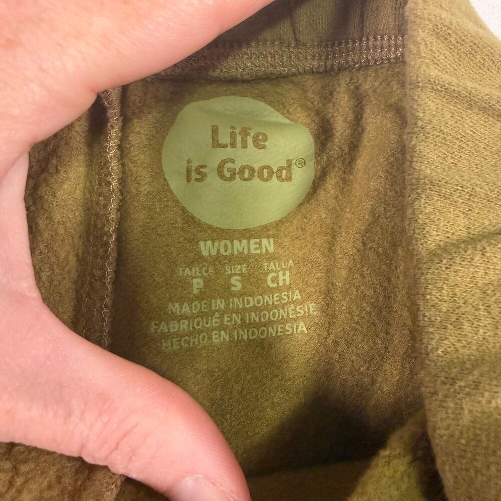 Life Is Good Women’s S Pull On Sweatpants Cotton Blend Green Wide Leg Athleisure - Picture 2 of 7